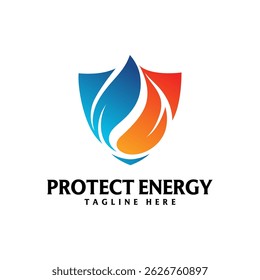 Diseño de Vector de aceite de gas de escudo Logotipo de Vector mineral