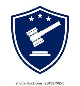 Diseño de logotipo sencillo para la justicia de los martillos de protección