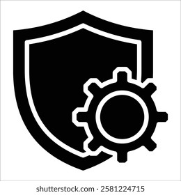 Shield Gear Icon Element For Design