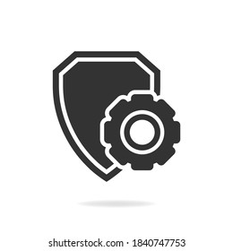 Escuche con el icono de engranaje aislado en el fondo blanco. Ilustración vectorial.