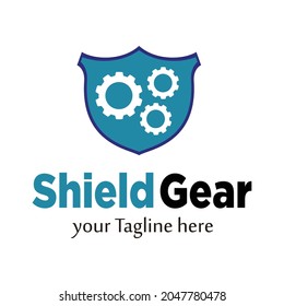 Shield Gear logo design template