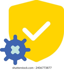 Shield With Gear Logo Icon
