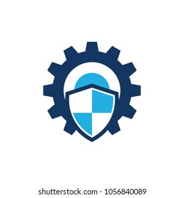 Shield Gear Logo Icon Design
