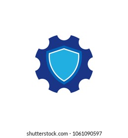 Shield Gear Logo Icon Design