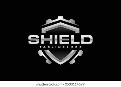 shield gear metal emblem logo