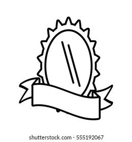 shield gear wheel design outline empty vector illustration eps 10