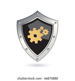 shield with gears