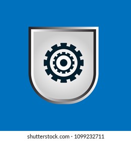 shield and gears icon. 