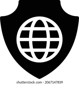 shield global vector glyph icon