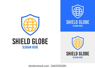 Ilustración vectorial de Plantilla de insignia de diseño de logotipo de globo de escudo