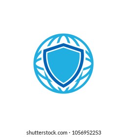 Shield Globe Logo Icon Design