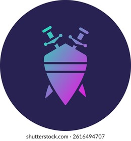 Shield Glyph Circle Gradient Icon