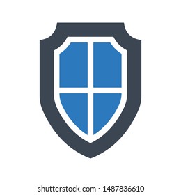 shield glyph colour vector icon