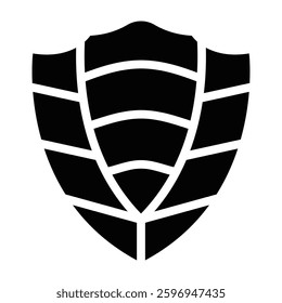 Shield Glyph Icon Design For Personal And Commercial Use