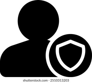 Vector de ilustración de icono de glifo de escudo