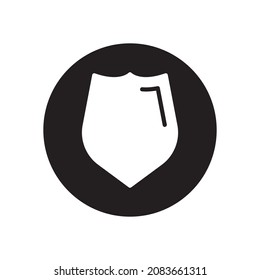 fondo blanco del icono de glifo escudo