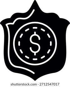 Shield Glyph Style Icon Design