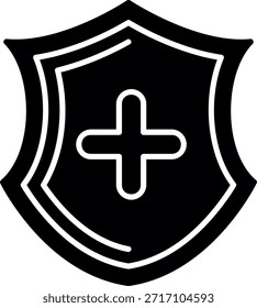 Diseño de icono de estilo de glifo de escudo