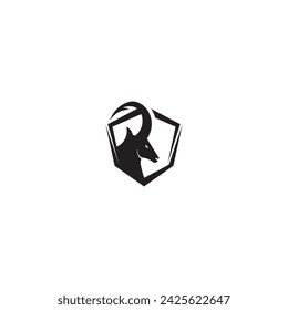 shield goat logo icon vector template