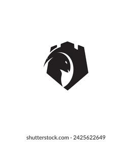 shield goat logo icon vector template