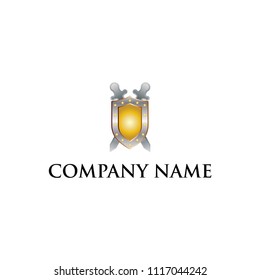 Shield gold and silver logo