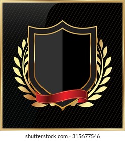 Shield with a golden frame