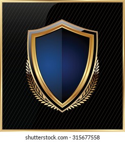 Shield with a golden frame