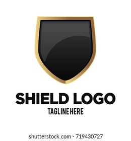 Shield Golden Logo Vector Template