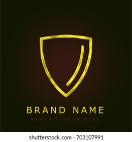 Shield golden metallic logo