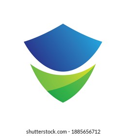 Shield gradient logo design illustration