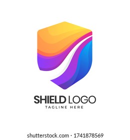 shield gradient logo design. modern concept