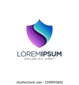 Shield Gradient Logo vector illustration, colorful logo