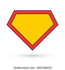 Shield graphic hero shadow icon, isolated comic shape concept symbol, vector illustration .