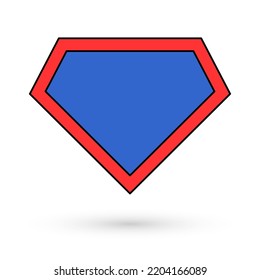 Icono de sombra de héroe gráfico Escudo, símbolo de concepto de forma cómica aislada, ilustración vectorial.