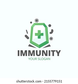 shield graphic vector illustration, plus sign, bacteria, green, text. top view, perfect for healthcare businesses, healthcare companies and more