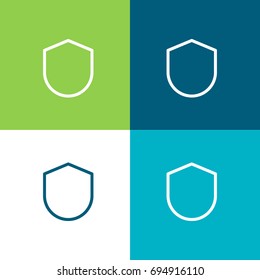 Shield green and blue material color minimal icon or logo design