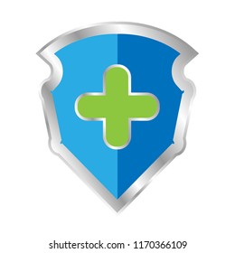 shield with green cross 