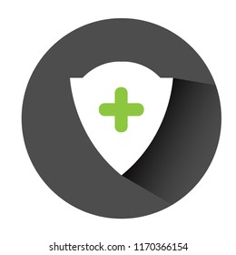 shield with green cross 