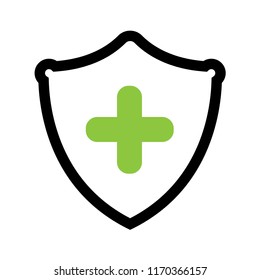 shield with green cross 