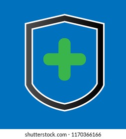 shield with green cross 