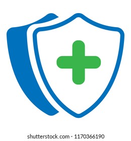 shield with green cross 