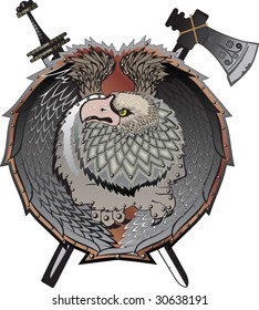 Shield with griffins, (mystical creature)