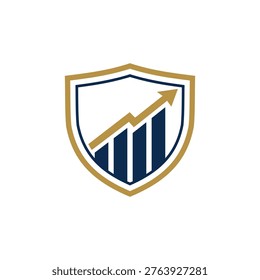 Shield with a growing graph chart