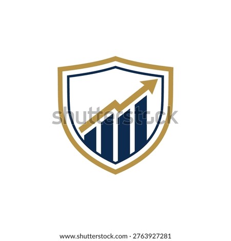 Shield with a growing graph chart
