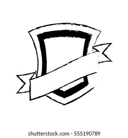 shield guarantee premium label sketch vector illustration eps 10