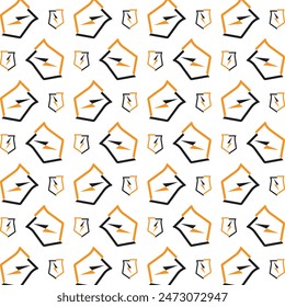 Shield guard athletic trendy multicolor repeating pattern vector illustration background design
