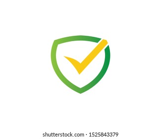 shield guard with check mark vector logo design template