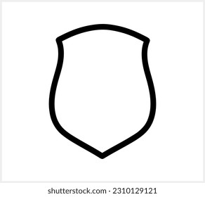Escudo, icono de protección aislado. Esbozo rellenado con un signo plano. Ilustración de material vectorial. EPS 10