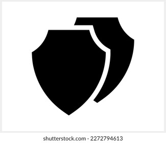 Shield, guard icon isolated. Stencil filled flat sign. Vector stock illustration. EPS 10