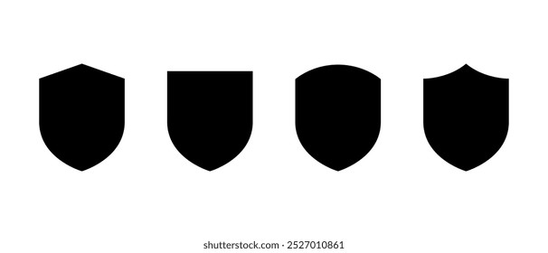 Shield guard icon set in generic style. Defense, security sign symbol